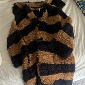 FREE PEOPLE Striped Fuzzy Sweater